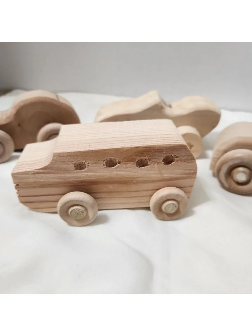 Handcrafted Wooden Toy Cars Set Of 4 – Natural Finish Durable Wooden Wheels